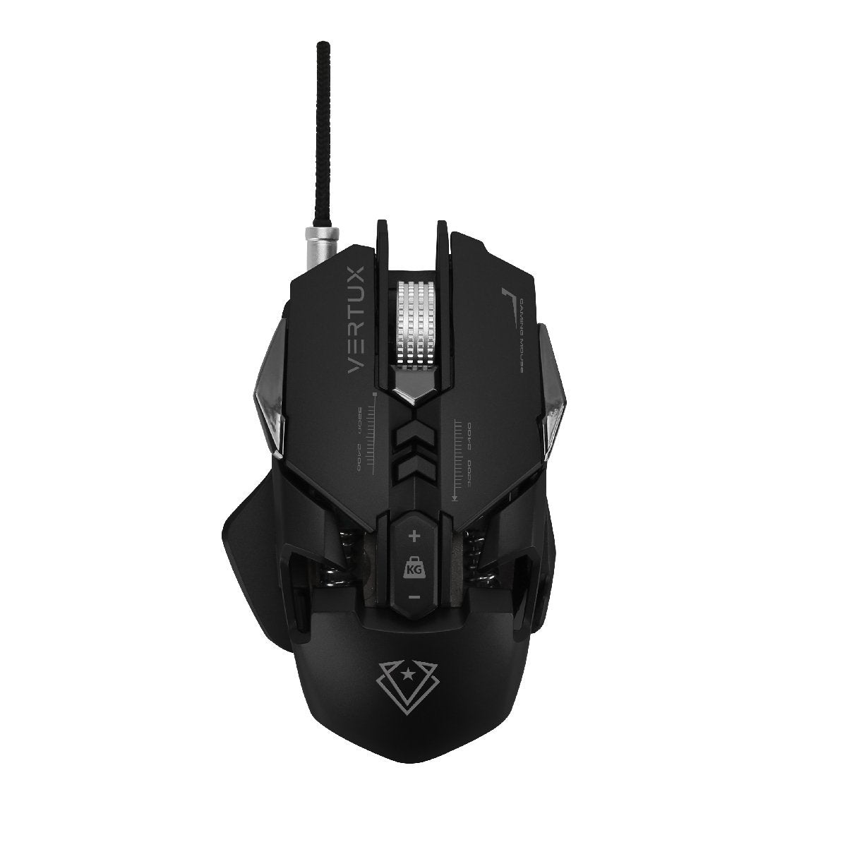 Vertux Indium High Performance Wired Gaming Mouse - Black/Silver - Store 974 | ستور ٩٧٤