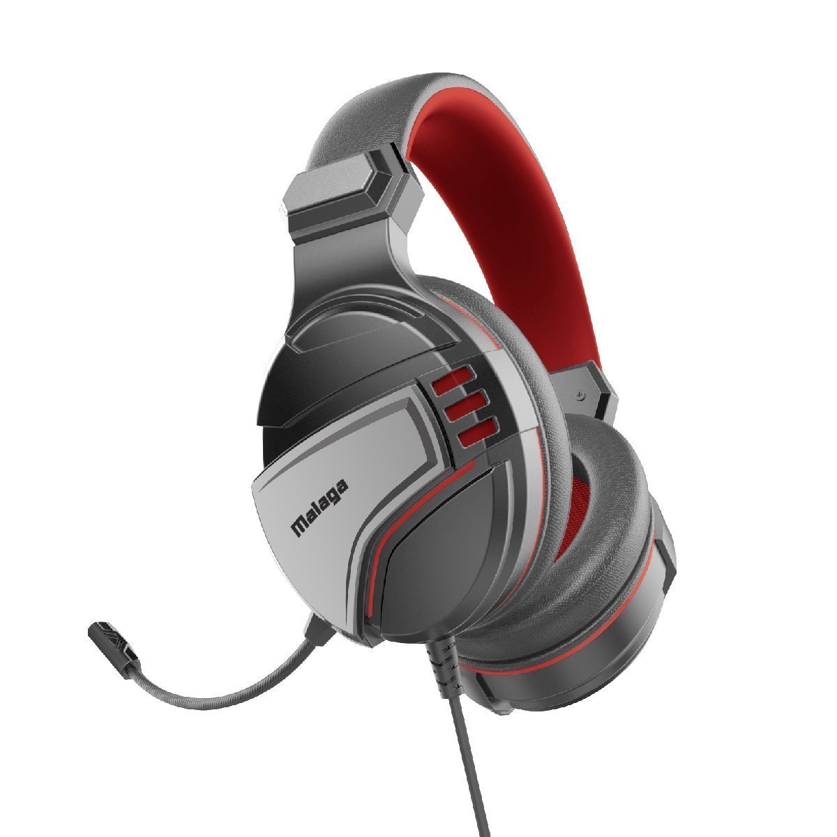 Vertux Malaga Amplified Stereo Wired Gaming Headset - Red/Black - Store 974 | ستور ٩٧٤