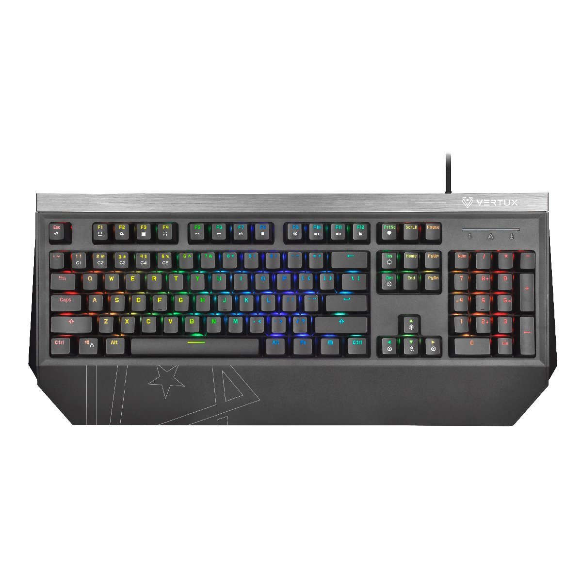 Vertux Tantalum Hyper Responsive Tactile Mechanical Keyboard - Black - Store 974 | ستور ٩٧٤