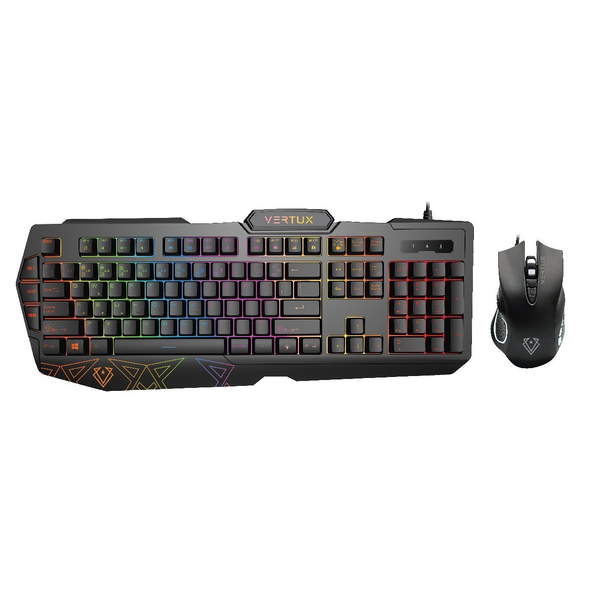 Vertux Vendetta Backlit Wired Gaming Keyboard & Mouse - Black - Store 974 | ستور ٩٧٤