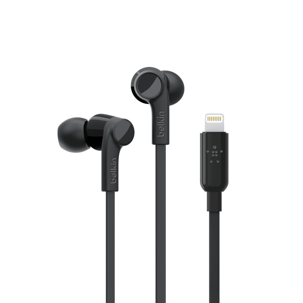 سماعات Belkin Rockstar مع موصل البرق - أسود - Smauة سماعات Belkin Rockstar مع موصل البرق - أسود - Smauة