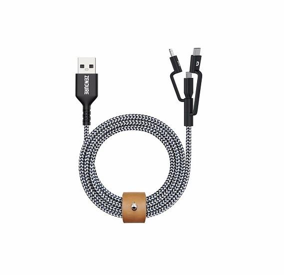 Zendure Super Cord 3in1(Micro+Type C+8Pin) Cable - 100cm - Store 974 | ستور ٩٧٤