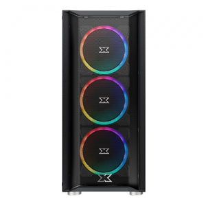 XIGMATEK GRIP (ATX, U3x1&U2x2, Front Mesh & Left TG, 4PCS XDS120 ARGB Fan w LED Switch) - Store 974 | ستور ٩٧٤
