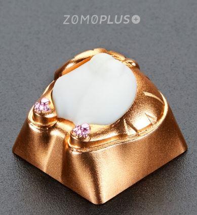 ZOMO Plus Kitty Butt Keycap (Gold + White) - Store 974 | ستور ٩٧٤