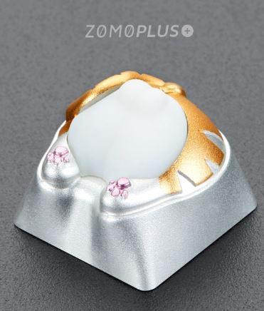ZOMO Plus Kitty Butt Keycap (Silver + White) - Store 974 | ستور ٩٧٤